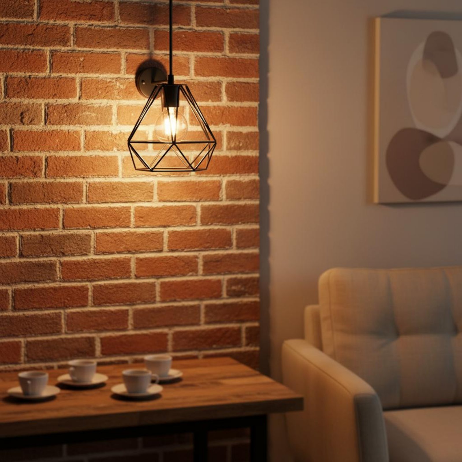 Geometric Lamp Shade - Eşkenar Dörtgen Şekilli Abajur Minimalist Metal