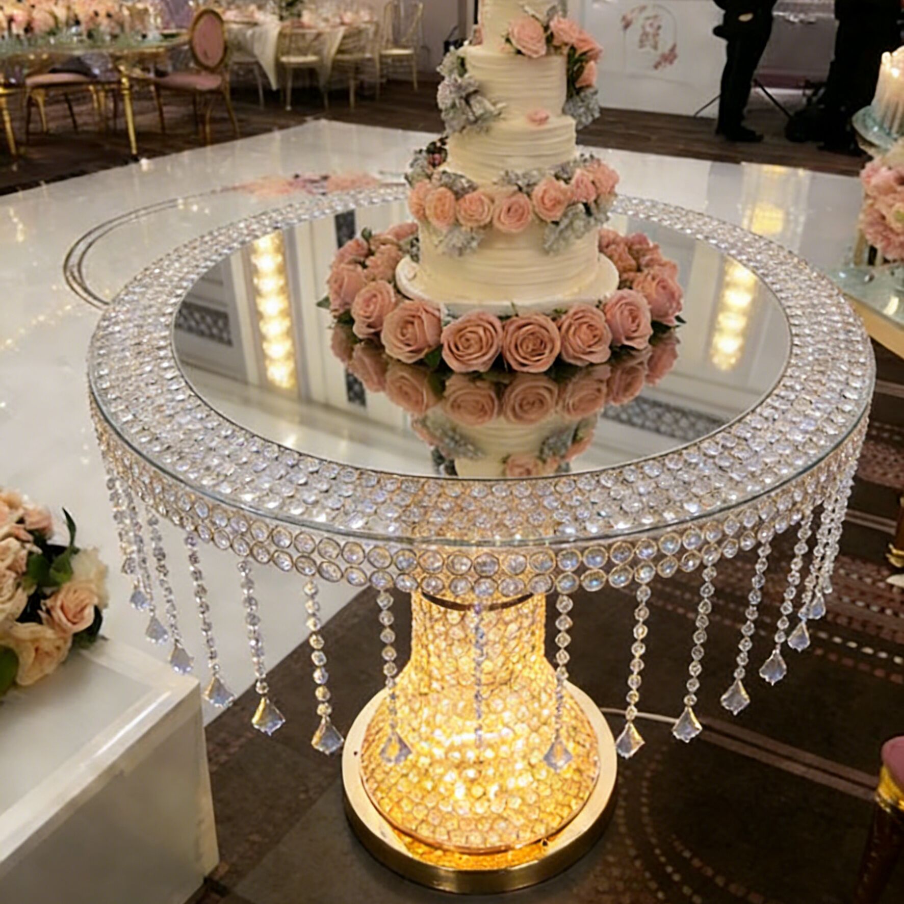 Lighting Decoration Stand - LED Işıklı ve Aynalı Üst Tablalı