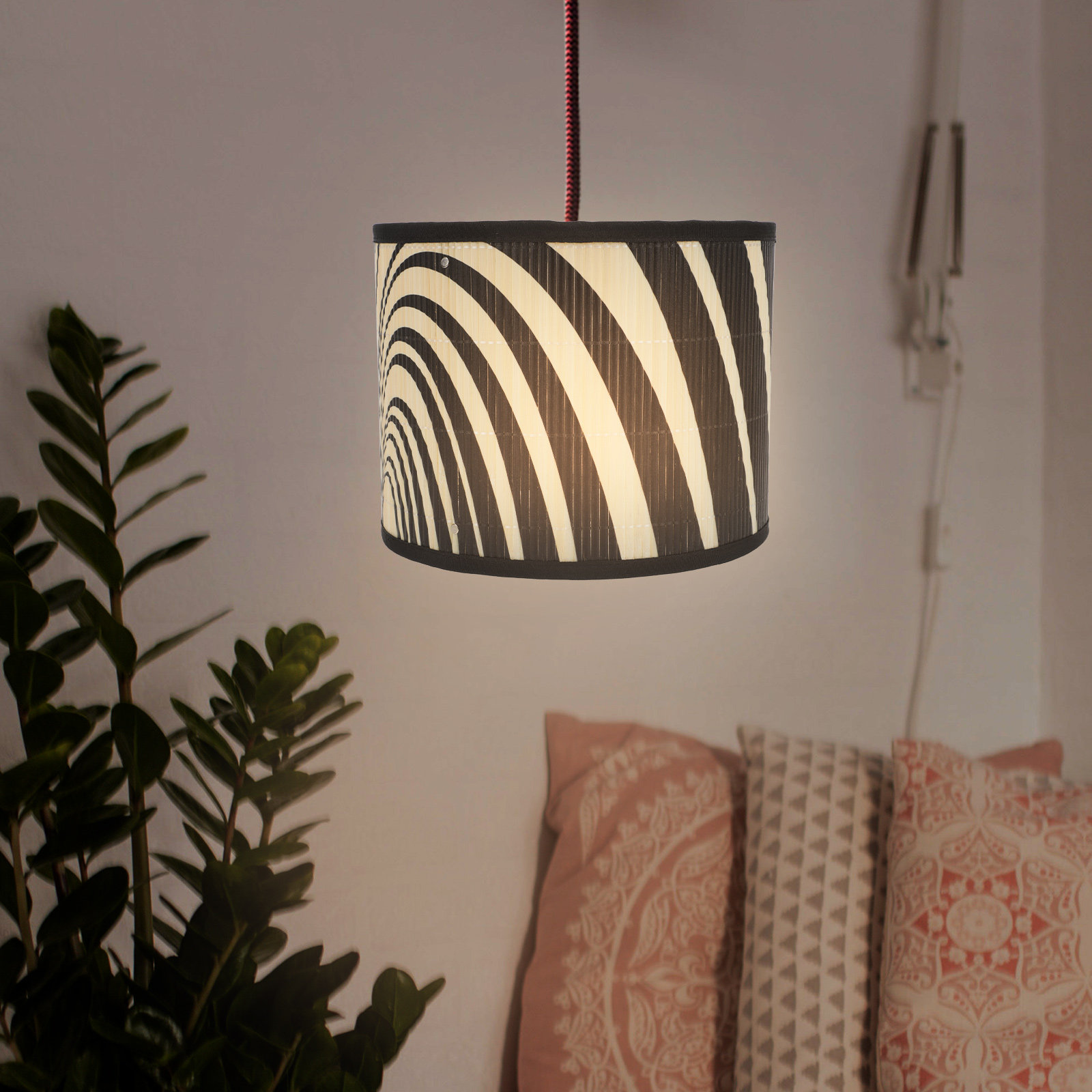 Geometric Lamp Shade - Geometrik Desenli Abajur, Dekoratif Lamba Kılıfı,