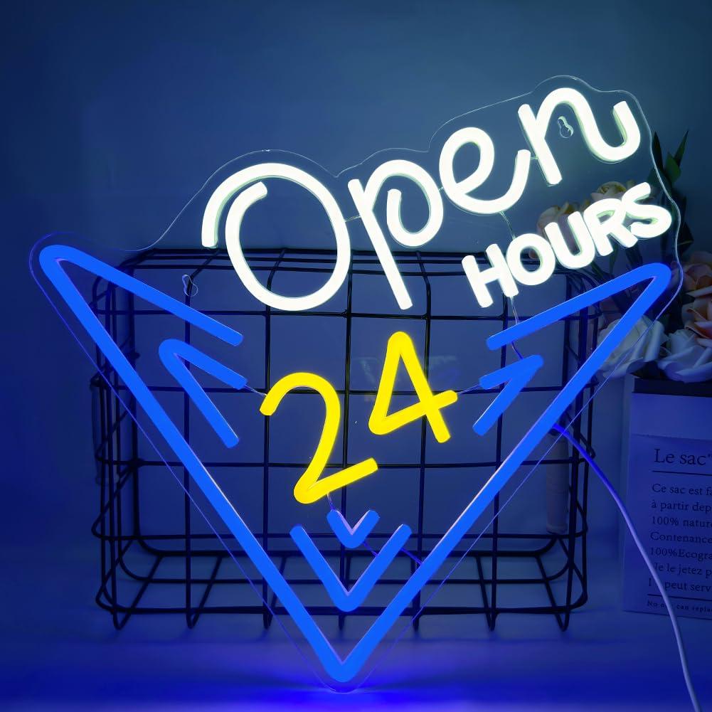 Decor Lighting Opening Hours - 24 Saat Açık Neon Tabela, Kısılabilir