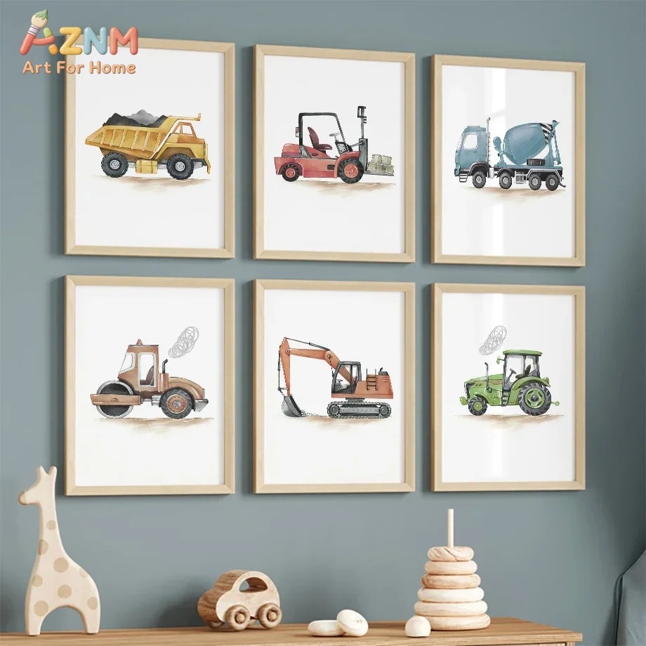 Lighting Mcqueen Bedroom Decor - 6 adet İskandinav Modern karikatür araba