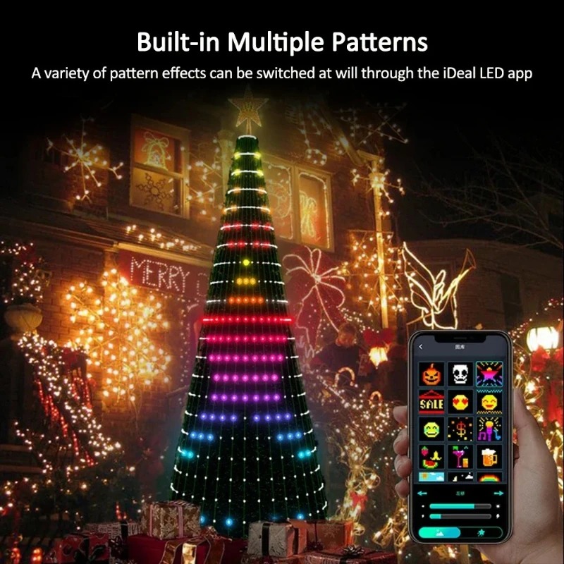 Lighting Decor Home - Noel Yıldızı Ağaç Işıkları RGB LED,