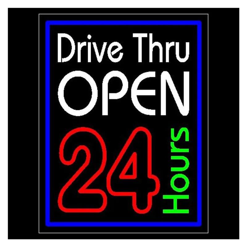 Decor Lighting Opening Hours - Drive Thru Açık 24 Saat Neon