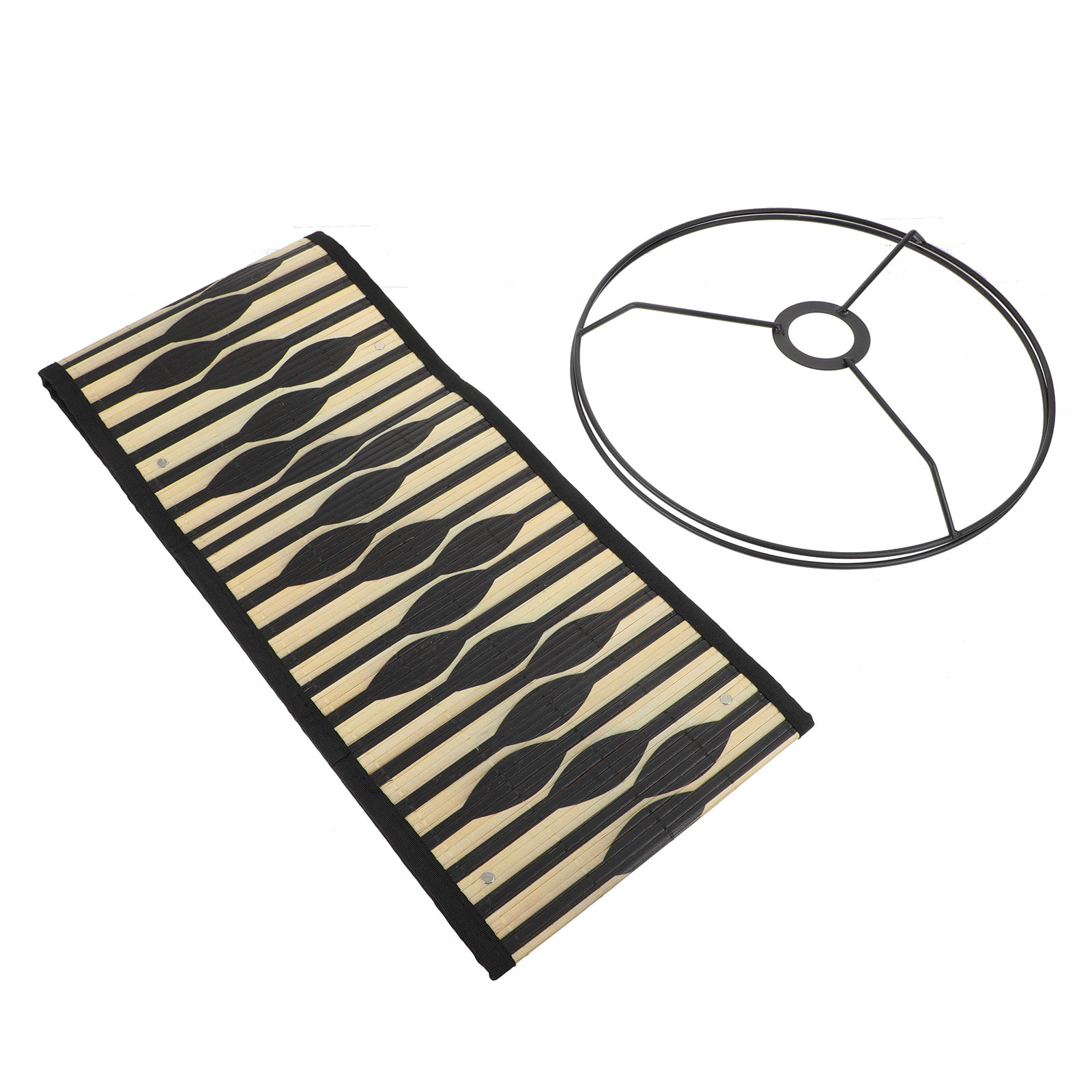 Geometric Lamp Shade - Geometrik Bambu Abajur, Dekoratif Lamba Aksesuarı,
