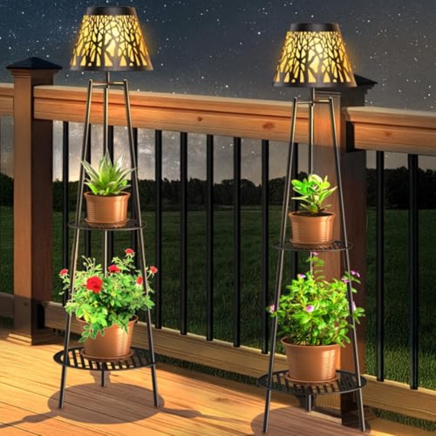 Lighting Decoration Stand - 2'li Paket Dış Mekan Güneş Enerjili