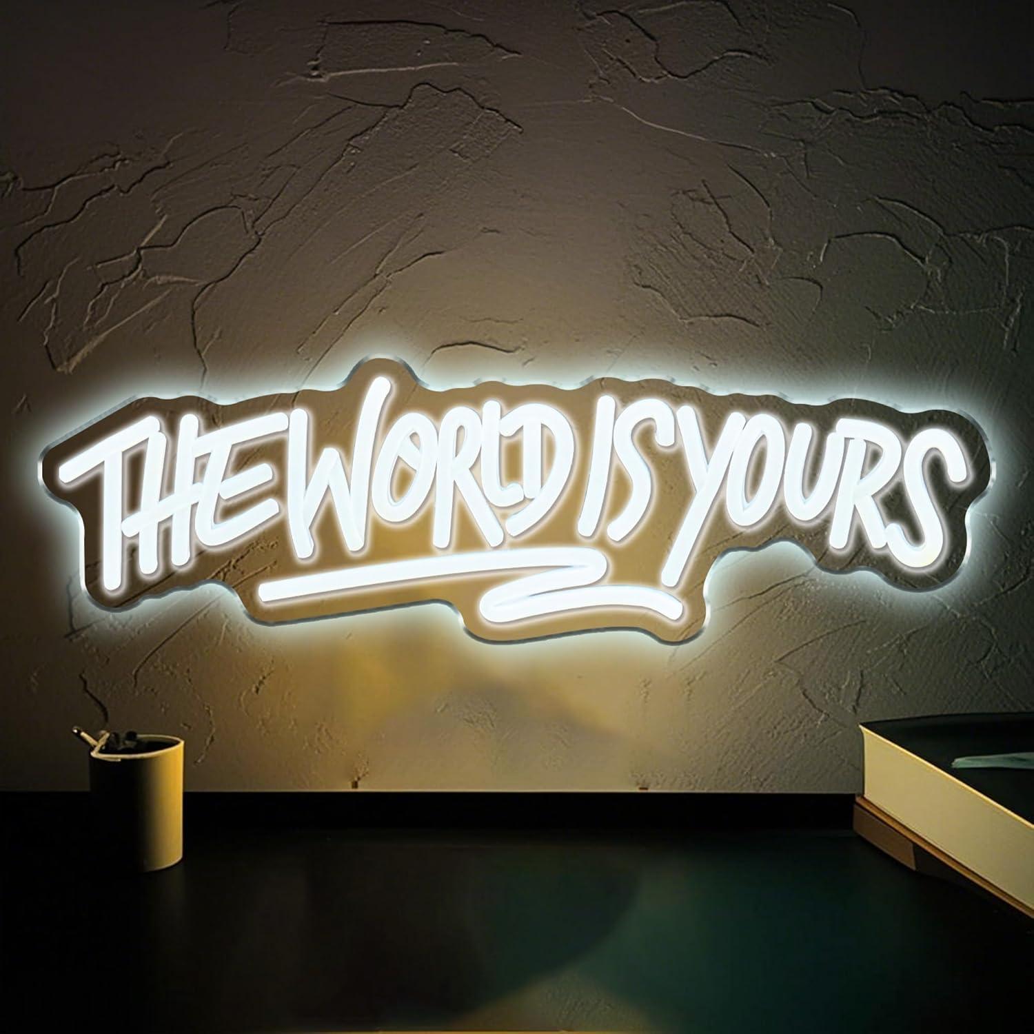 Led Lighting Wall Decor - Dünya Senindir Neon Tabela USB Güçlü