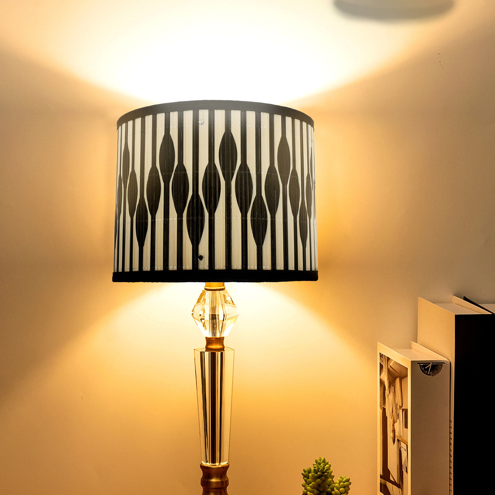 Geometric Lamp Shade - Yüksek Kaliteli Bambu Abajur, Geometrik Tasarımlı,