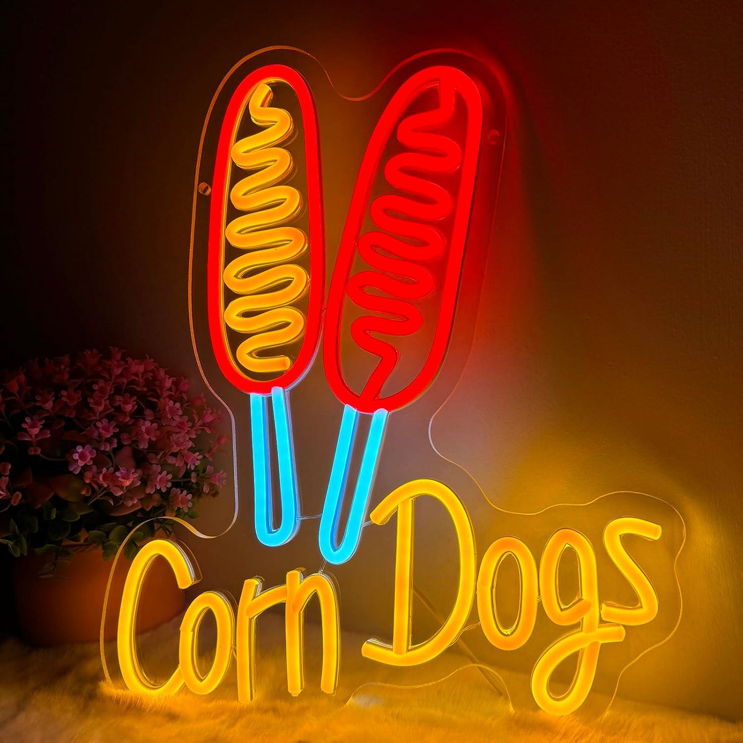 Led Lighting Wall Decor - Mısır Köpeği Neon Tabela Atıştırmalık USB