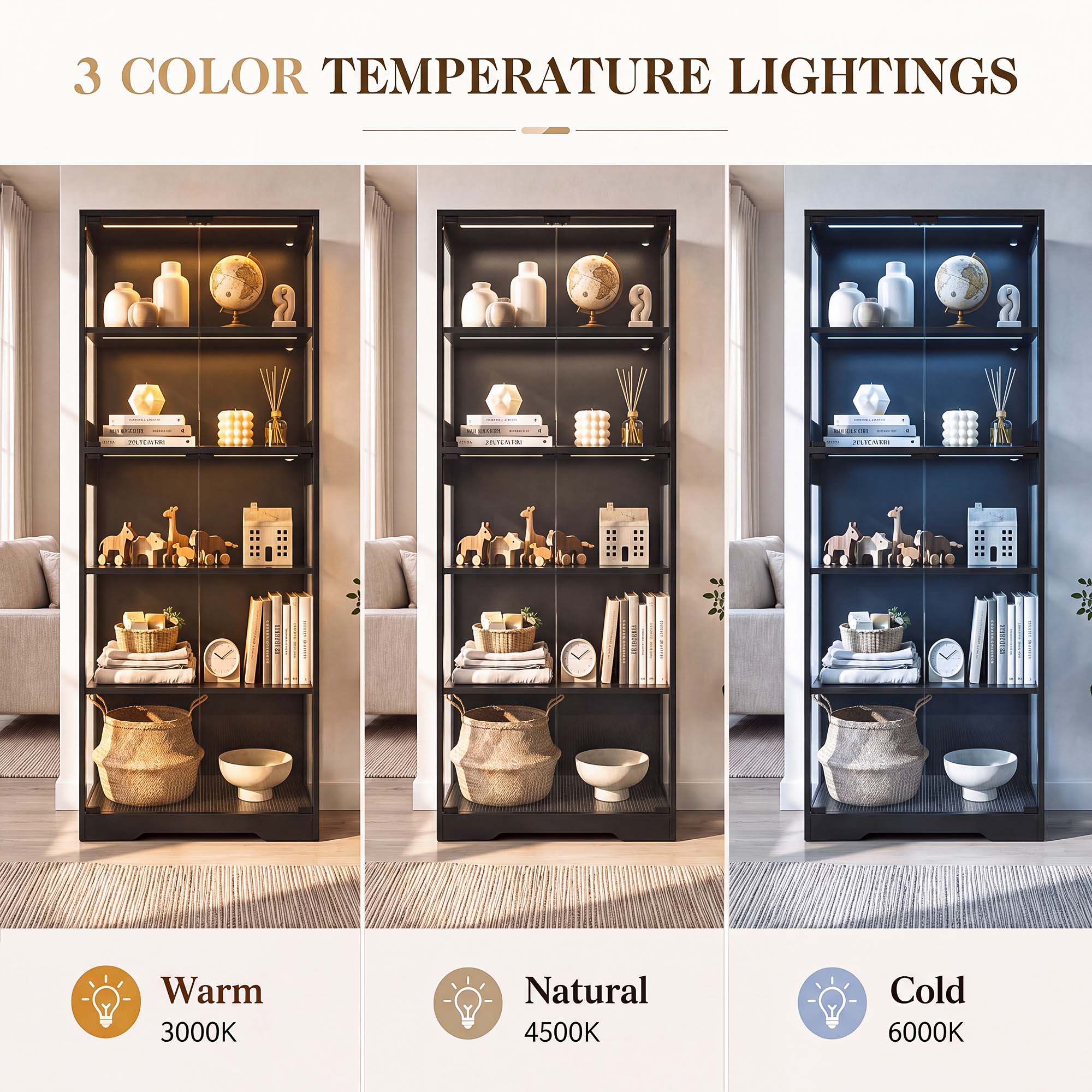 TCGBKAF 5 Katmanlı Cam Kapılı  - Lighting Decor Home incelemesi ve fiyatı