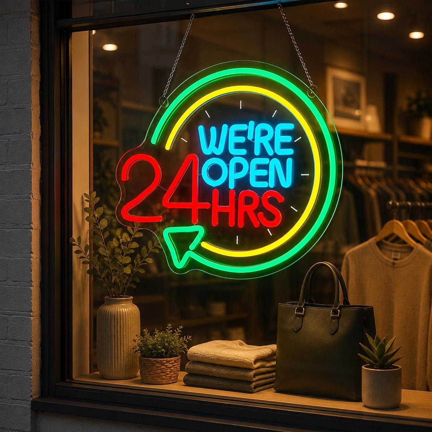 24 Saat Açık Neon Tabelası, US - Decor Lighting Opening Hours incelemesi ve fiyatı