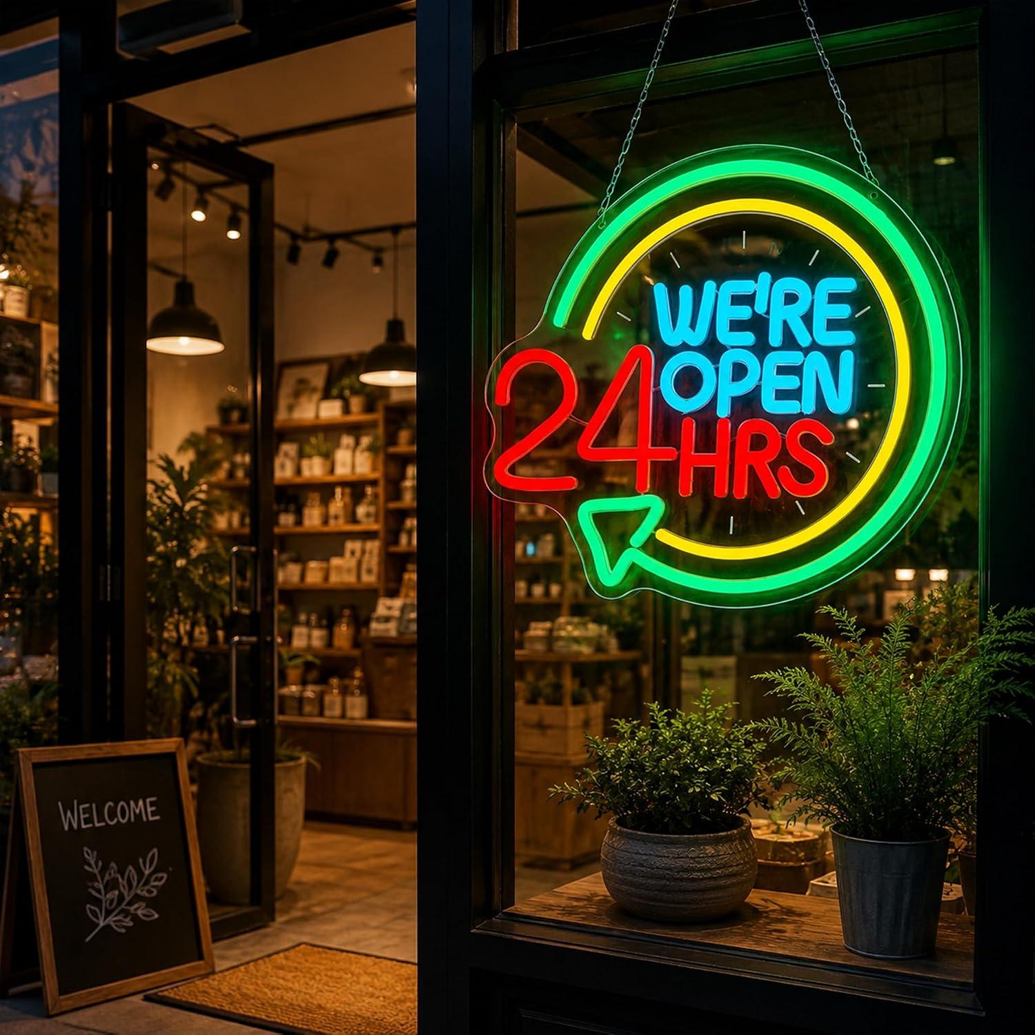 24 Saat Açık Neon Tabelası, US - Decor Lighting Opening Hours incelemesi ve fiyatı