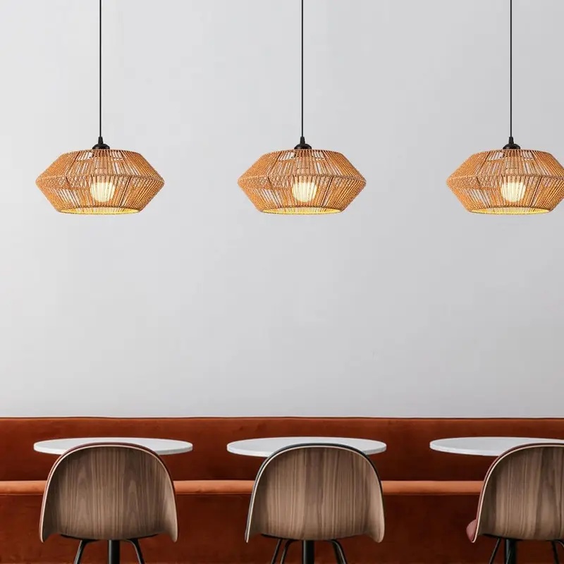 Boho Rattan Dokuma Sarkıt Lamb - Geometric Lamp Shade incelemesi ve fiyatı