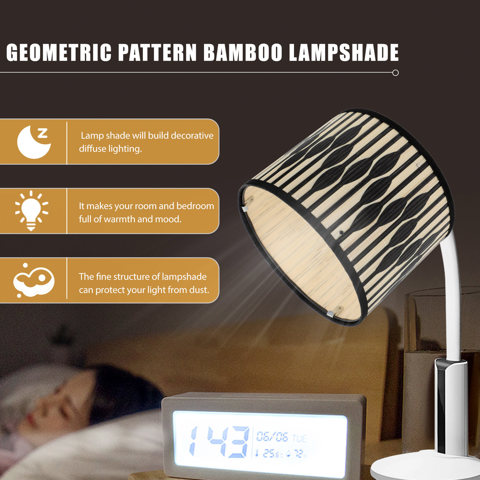 Zarif Bambu İşçiliğiyle Yapılm - Geometric Lamp Shade incelemesi ve fiyatı