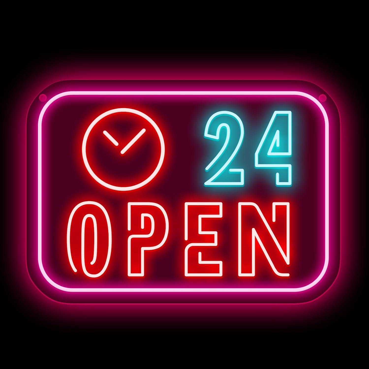 Saat 24 Saat Açık Neon Tabela  - Decor Lighting Opening Hours incelemesi ve fiyatı