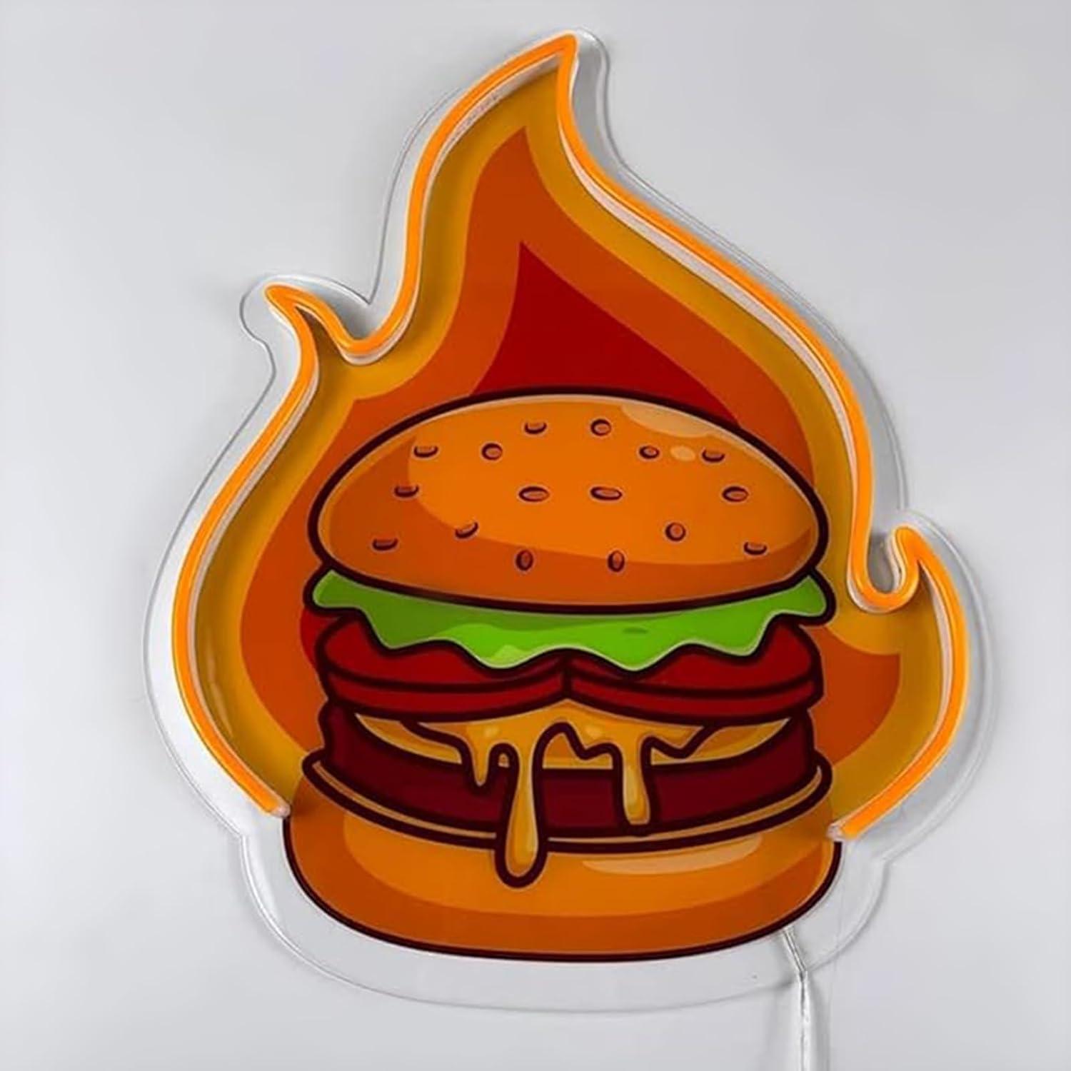 Burger Neon Tabela LED Hamburg - Led Lighting Wall Decor incelemesi ve fiyatı